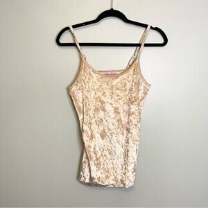 Emme Jordan Gold Crushed Velvet Spaghetti Camisole‎ Size Large